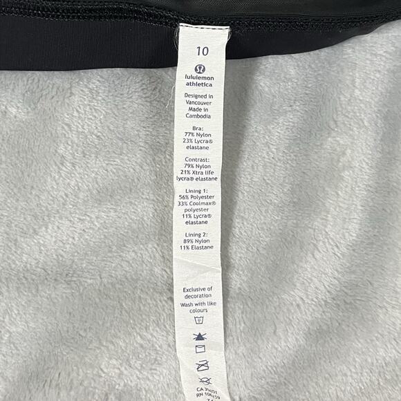 Lululemon Size 10 Smooth Stride Bra Viridian Green Black Luxtreme Color Block - Picture 6 of 7